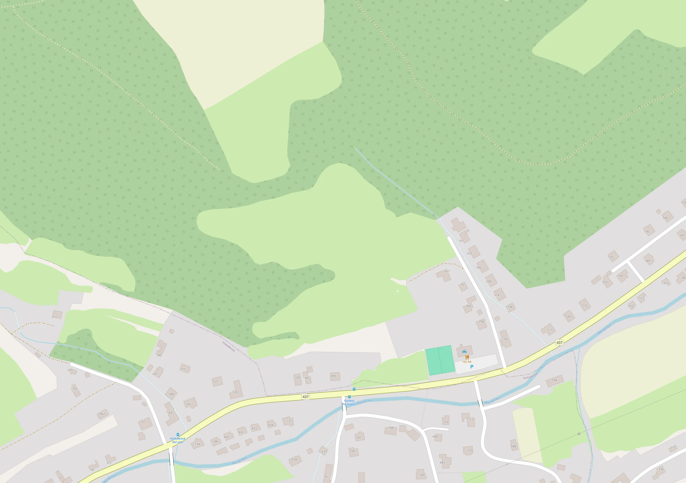 Cestička na pole nad penzionem HORA