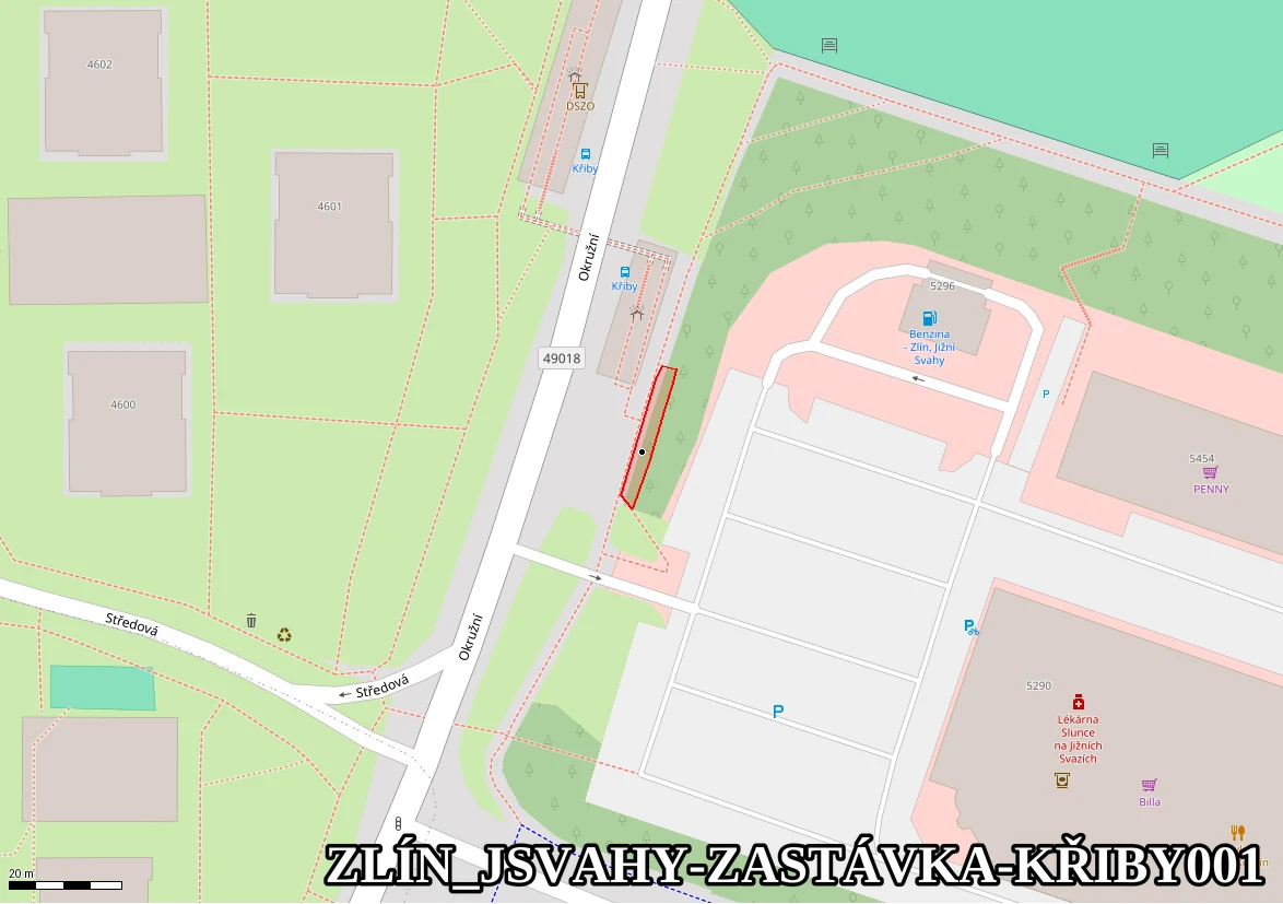 U chodníčku za zastávkou Křiby mezi Billou a zastávkou