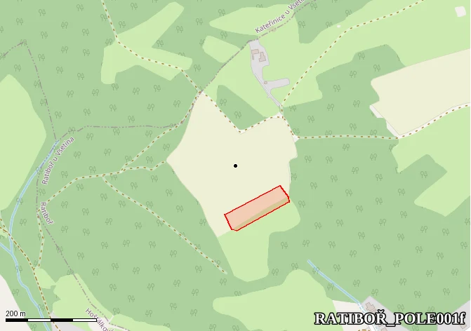 Pole nad penzionem HORA - hlavní ultimátní naleziště (spodní hrana)